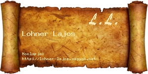 Lohner Lajos névjegykártya